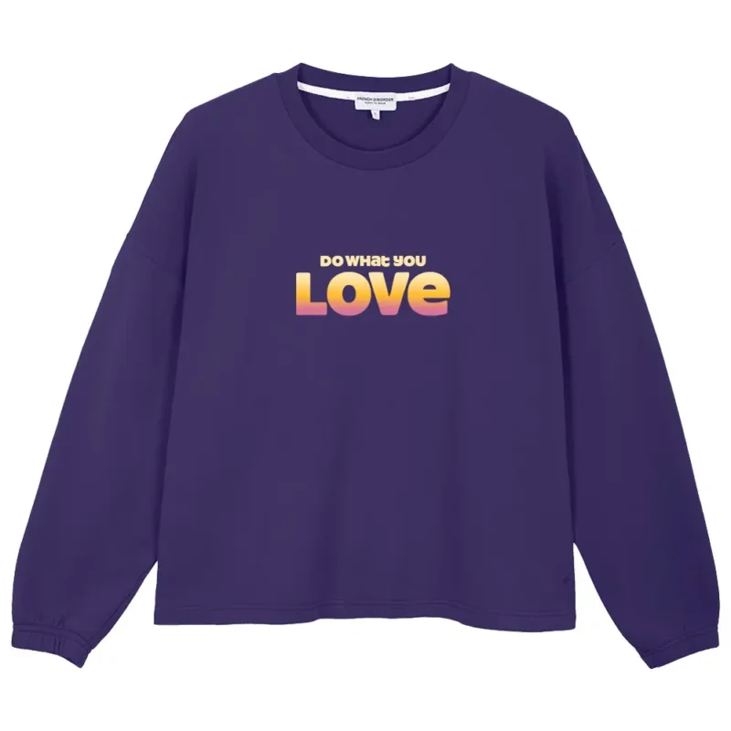 Vente Flash Sweat French Disorder Nora Warmy Love On Top Blue Violet