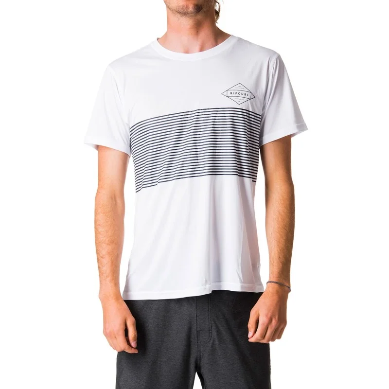 Retour Gratuit Lycra Rip Curl Linear Surflite UV Tee White