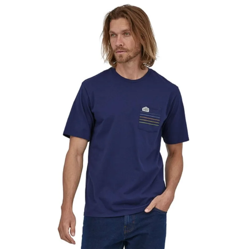 T-SHIRT PATAGONIA LINE LOGO RIDGE STRIPE ORG POCKET Commander Vite