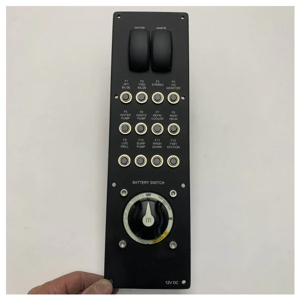 Marine Single Engine Control Panel with Battery Switch - 12V DC Boat Electrical System Petit Prix