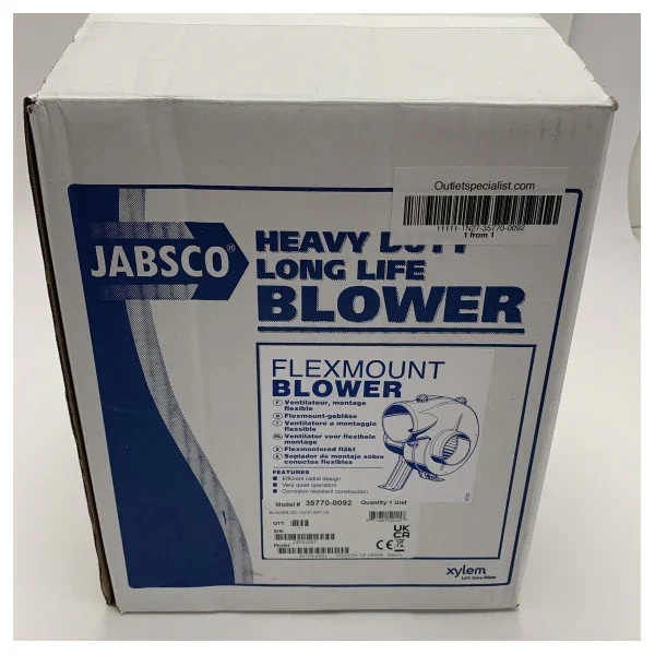 Marque Jabsco 35770-0092 12V High performance blower for flex mounting 100 mm - 7.1M3/m