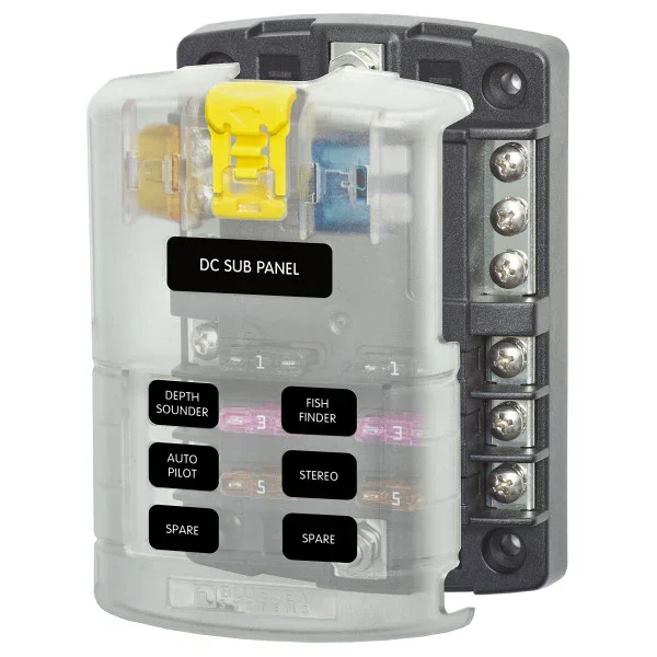 Seulement Aujourd'hui Blue Sea Systems Fuse Block ST-Blade 6 Circuits - 5025-BSS