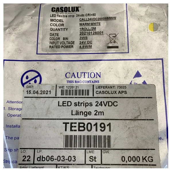 Prix Cassé Casolux LED Strip 24V DC Warm White 2m Marine Proof