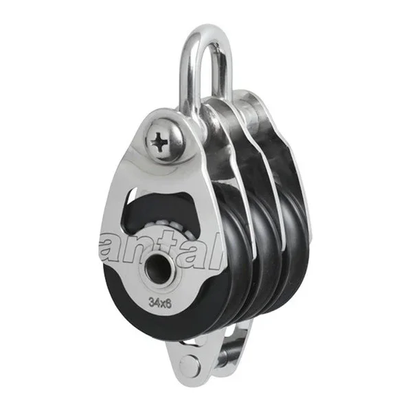 Soldes Antal Tripple 34 mm Sheave Block with Shackle and Becket - 00306