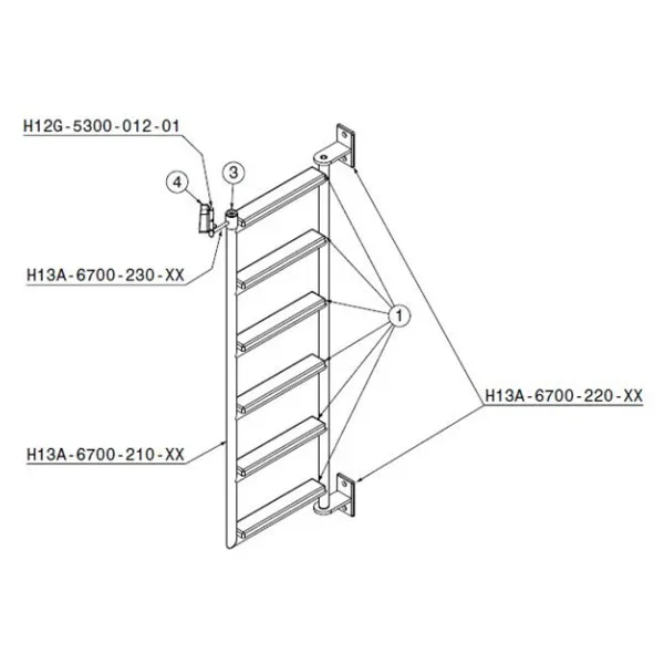 Pas Cher Hanse Yachts 675 Crewcabin Stainless Steel Access Ladder - TBR2135