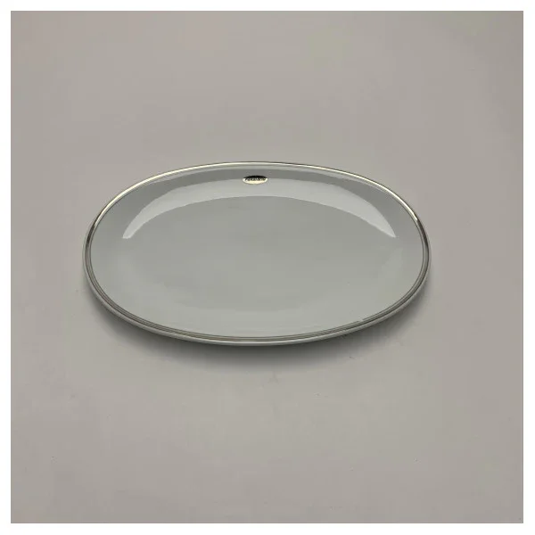 Richard Ginori Pershing Oval Porcelain Serving Platter with Silver Rim - 057 0575 66021 Populaire