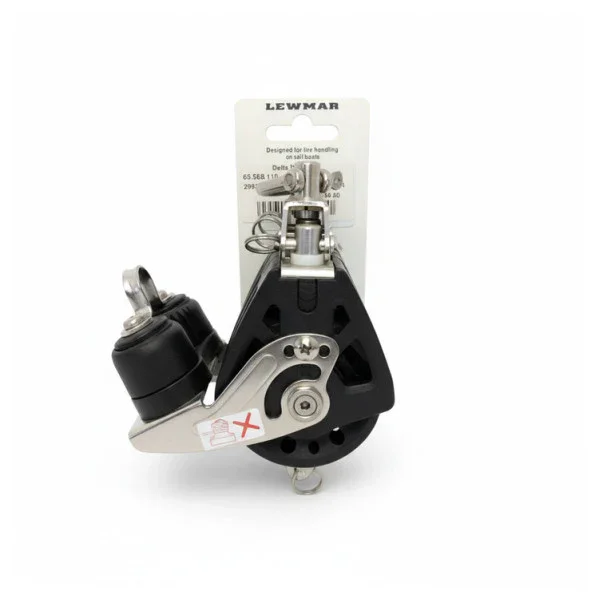 Lewmar 29926010BK 60 mm Synchro Triple Ratchet Rigging Block with Cleat Prix Promo