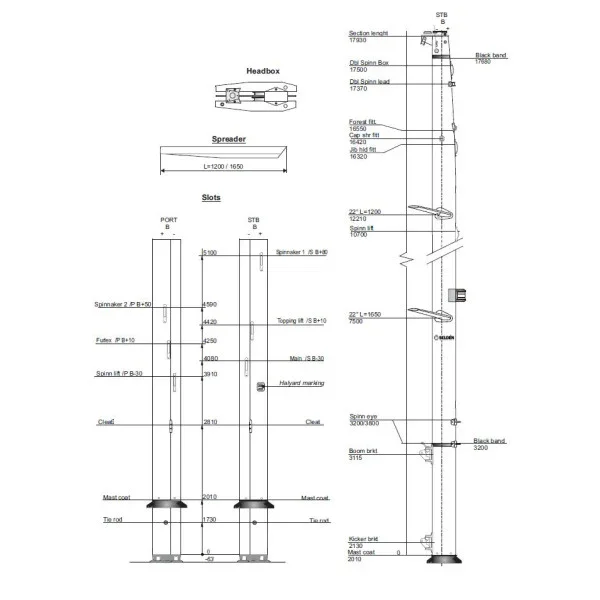 Promotion Saisonnière Dehler Elvstrom 38 Conventional Aluminium Mast 17.9M - K24-C227-12377