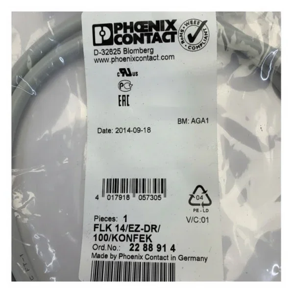 Phoenix FLK-14-EZ-DR-100 Industrial Interface Cable - PLC Control Cable - 2288914 Commander Vite