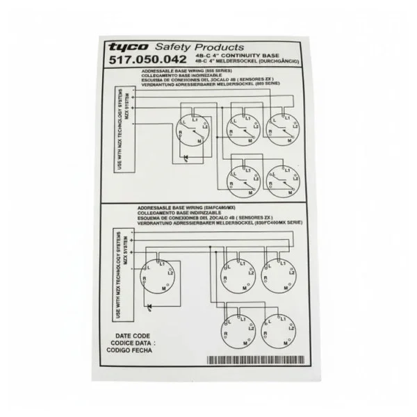 Tyco 4B-C-4 Fire Detector Base Mounting Plate - 517.050.042 Commander Maintenant