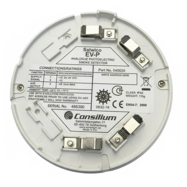 Consilium EV-P Optical Smoke Detector White - Commander Vite
