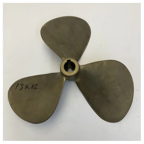 USED Vetus P3B-13X12R Propeller 3-Blade Brass Right Handed 25 mm Produit De Marque