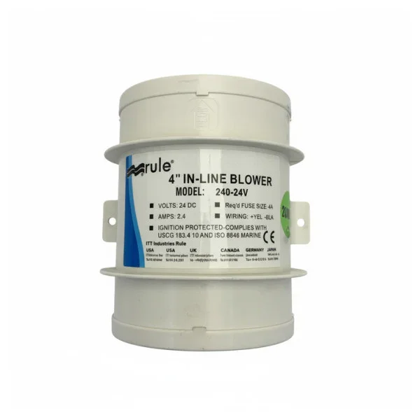 Prix Réduit Rule 4 Inch In-Line Blower 24V Marine Extractor - 240-24V