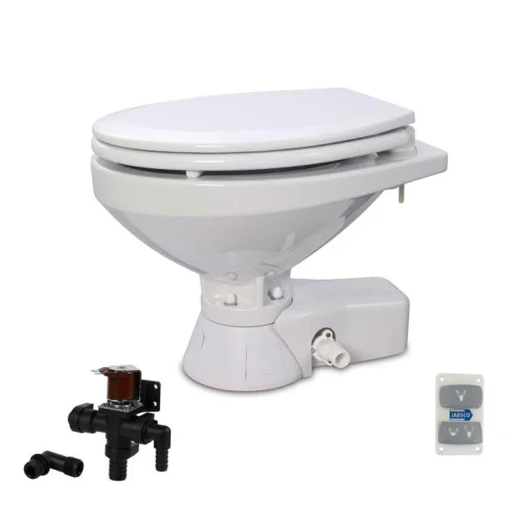 Nouvelle Collection Jabsco Quiet Flush Electric Toilet Regular Sit with Magnetic Valve 24V - 37045-4094