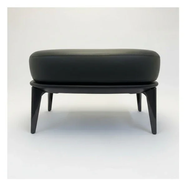 Minotti Leslie Bergere Leather Pouf - Aspen 26 - Black Prix Réduit