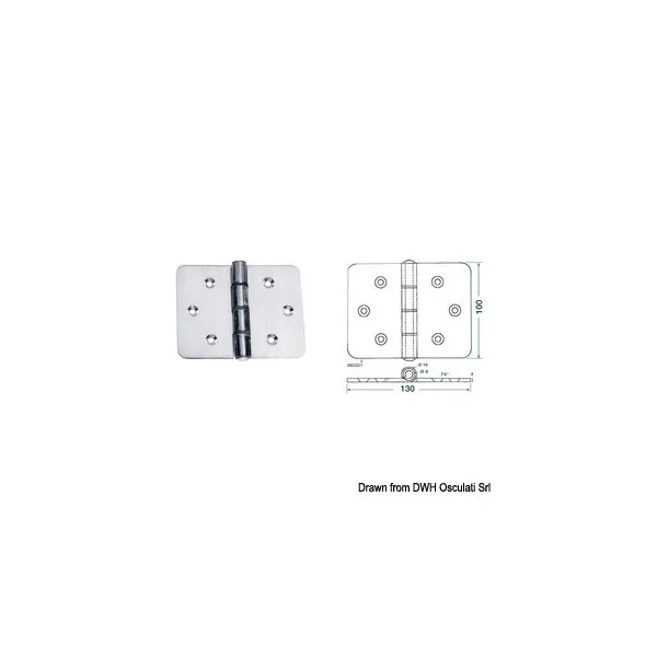 Osculati RVS Scharnier 130x100mm - 4mm 38.440.13 Solde