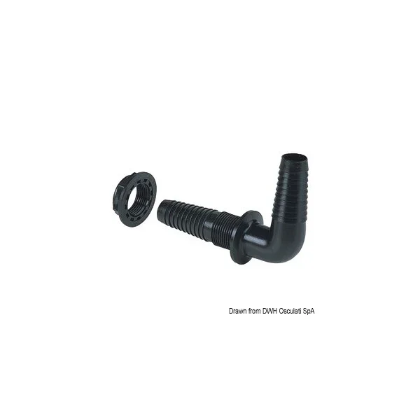 Osculati 1 Inch 26-29 mm Bulkhead Connection 90 Degree - 17.237.04 Authentique