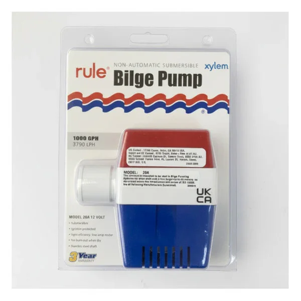Offre Limitée Rule 1000 GPH Submersible Bilge Pump 12V 3785L/Hour
