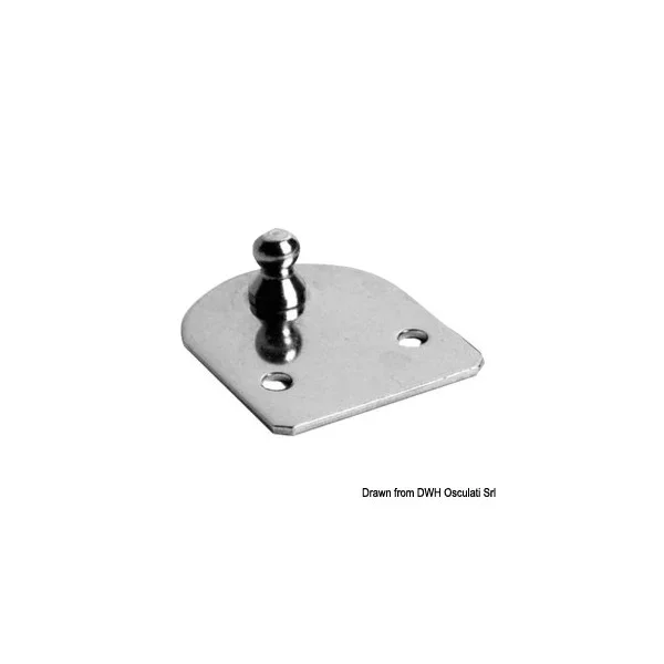 Vente Directe Flat Mounting Plate with 10mm Ball - Stainless Steel - 38.013.21