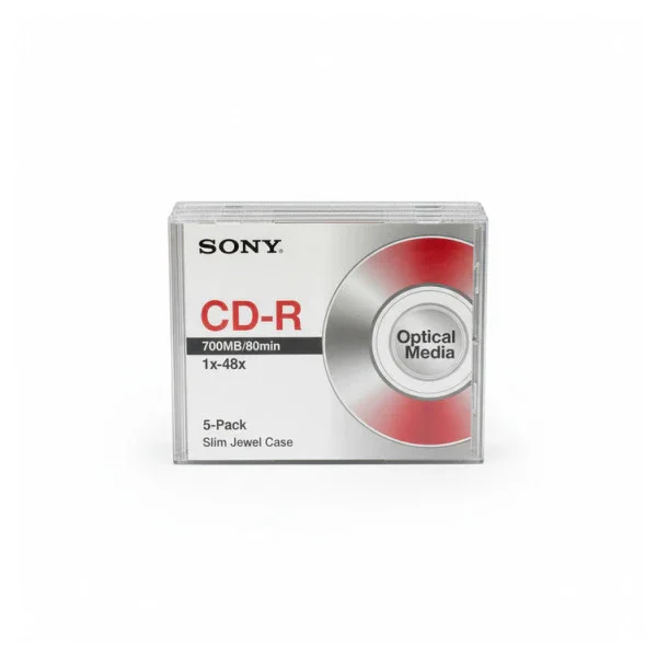 Sony CD-R 700MB 80min 48X Optical Media - 5-Pack Slim Jewel Case CDQ80SJ Satisfait Ou Remboursé