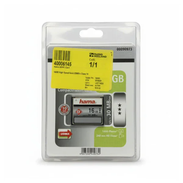 Expédié Aujourd'hui Hama CompactFlash Card 16GB High Speed Gold 22MB/s Class 10 Memory Card