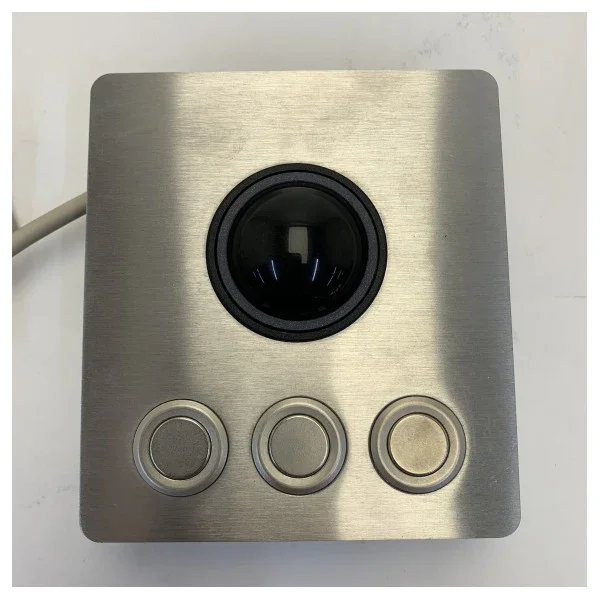 Nouvelle Collection 38mm Stainless Steel Trackball Marine Panel Mount TV1044 - Industrial Stainless Steel Front Panel