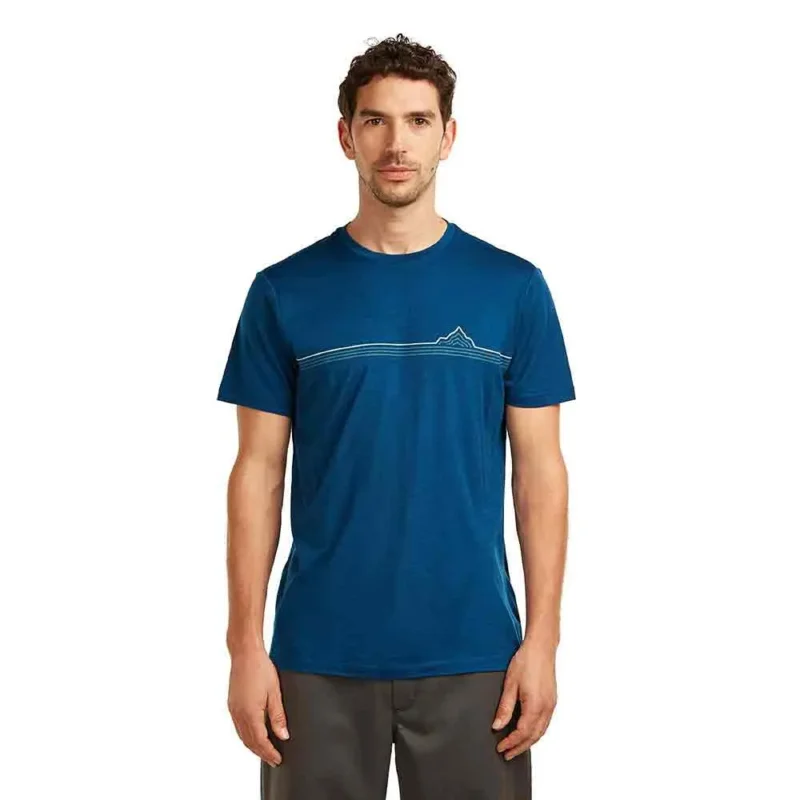 Haute Qualité Icebreaker T-shirt à manches courtes Merino 150 Tech Lite Range Stripes