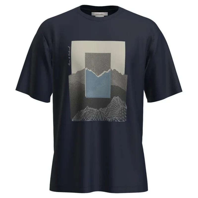Icebreaker T-shirt à manches courtes Merino 150 Tech Lite Relaxed Mountain Shift Dernière Chance