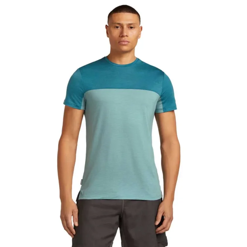 Icebreaker T-shirt à manches courtes Merino Blend 125 Cool-Lite™ Sphere Colour Block Nouvel Arrivage