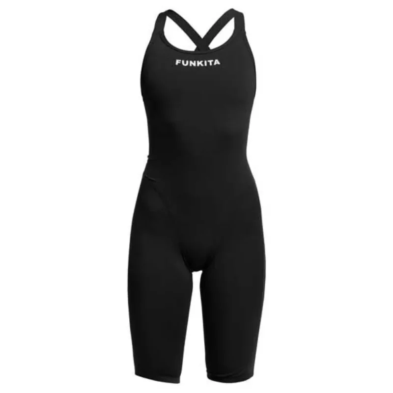 Top Vente Funkita Maillot de bain de compétition dos ouvert Fast Legs Still Black