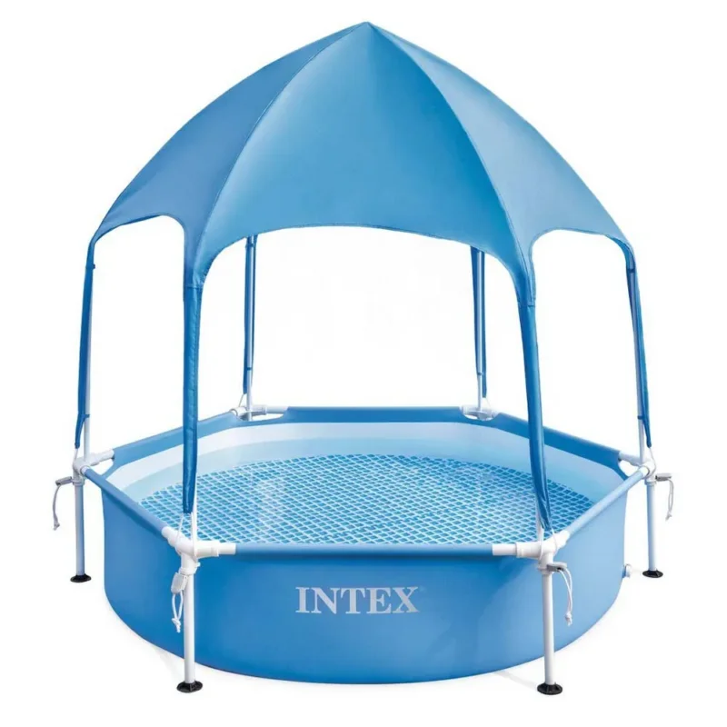 Intex Piscine hors-sol ronde avec abri Acier 183cm Promotion