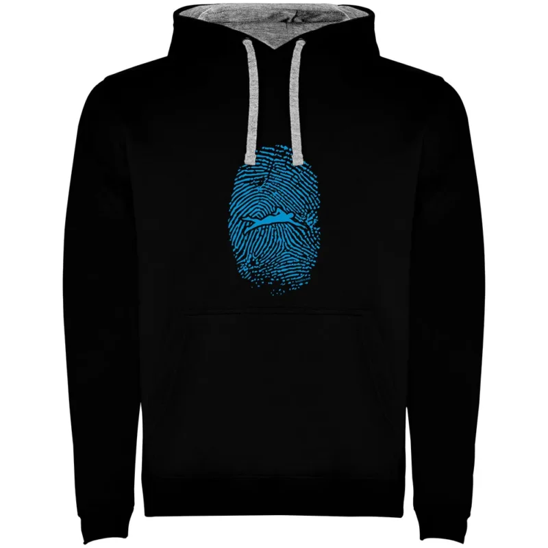 Populaire Kruskis Sweat à capuche Swimmer Fingerprint Two-Colour
