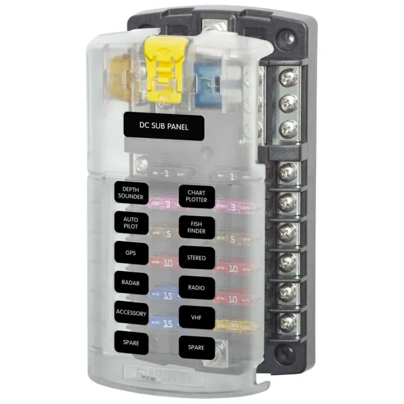 Blue Sea Systems Adaptateur de bloc de fusibles ATO 12 positions Commander Vite