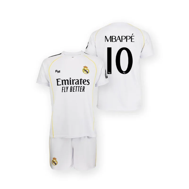 Real Madrid Ensemble à manches courtes Domicile 25/26 Mbappe Retour Gratuit