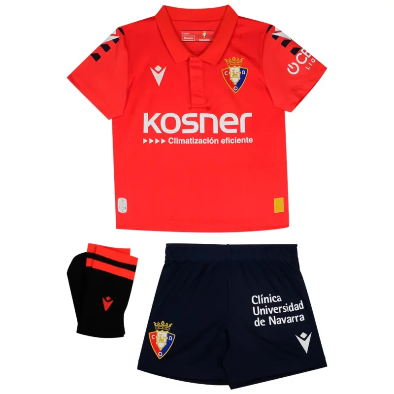 Macron Ensemble Junior à manches courtes Domicile CA Osasuna 25/26 Achetez Aujourd'hui