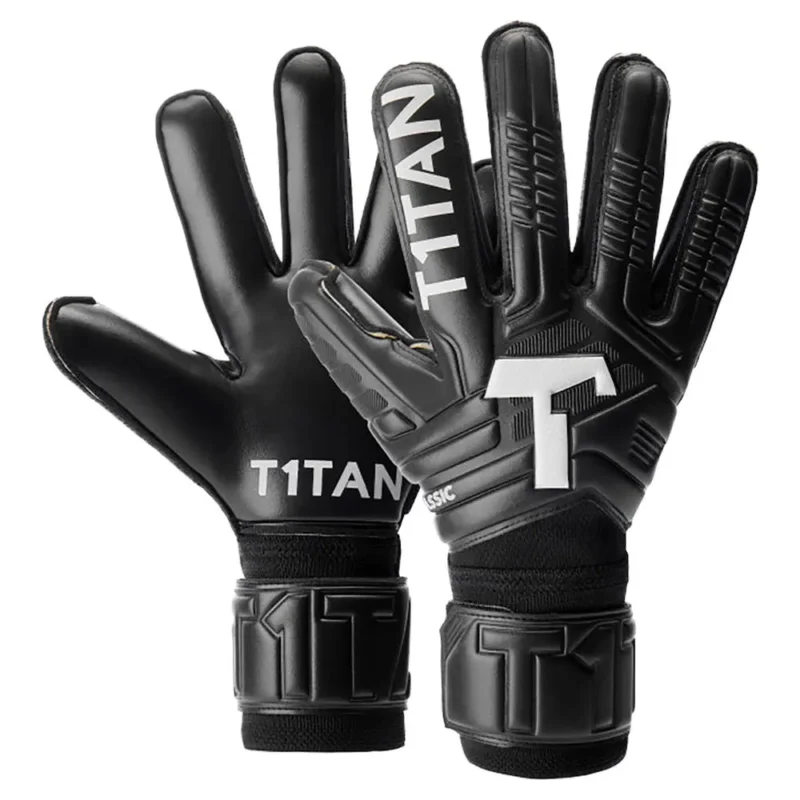 Commande En Gros T1tan Gants de gardien de but avec protection des doigts Classic 1.0 Black-Out