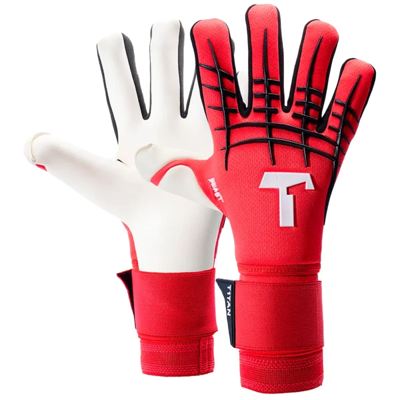 T1tan Gants de gardien de but avec protection des doigts Red Beast 3.0 Quantité Limitée