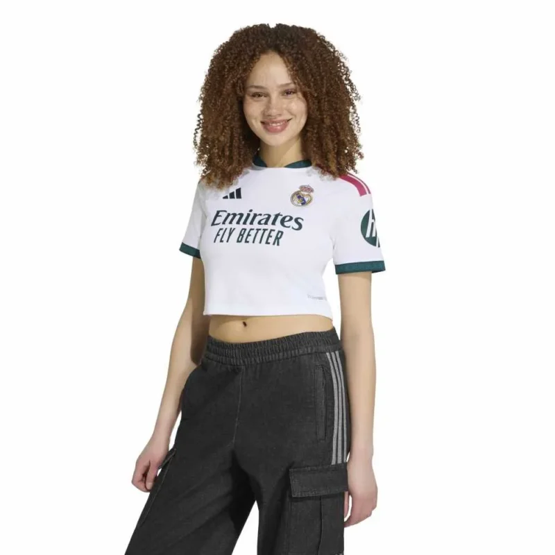 adidas T-shirt à manches courtes pour femme Domicile Real Madrid 26/27 Cropped Promotion