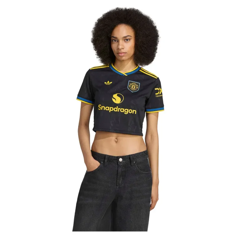 adidas T-shirt à manches courtes pour femme Third Manchester United 25/26 Cropped Promotion Saisonnière