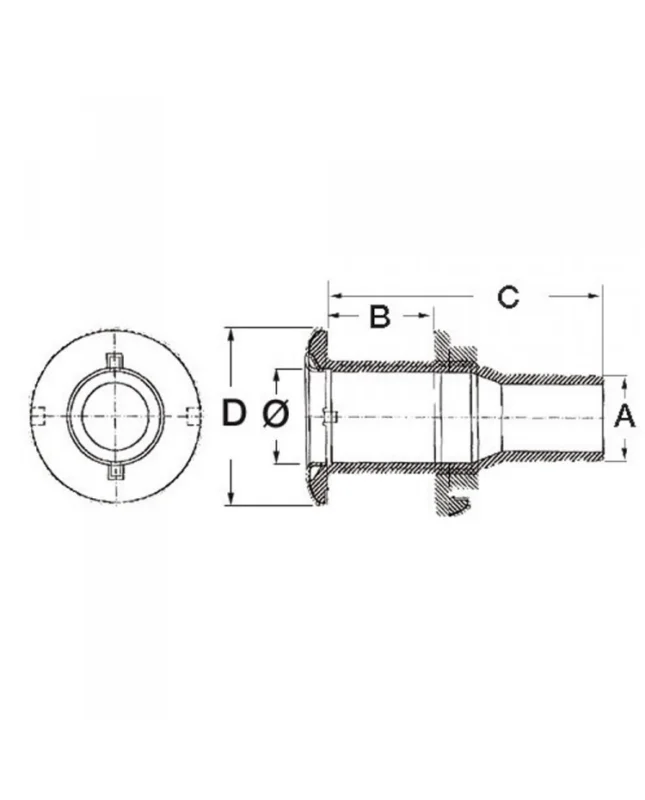 Passe-coque AISI 316 1/2‘‘ x 18 mm Dernière Chance