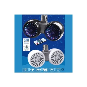 Dernier Modèle Double haut-parleur WAKETOWER - la paire - 2 x 200 W - blanc