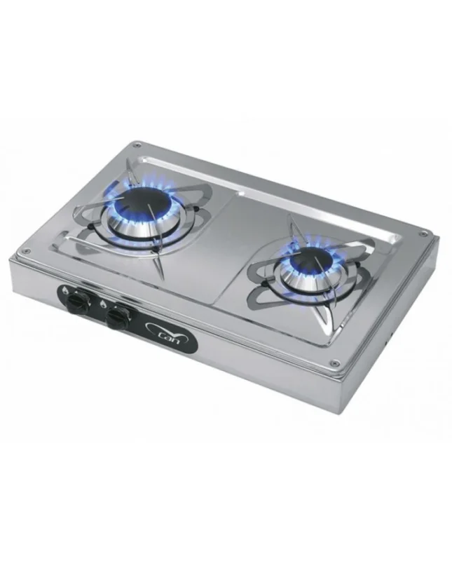 Certifié Réchaud à gaz inox - 2 feux