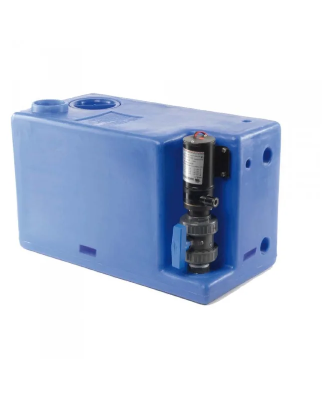 Commander Maintenant Centrale réservoir eaux noires 12V - broyeur vertical - 77 litres - 650 x 330 x 400 mm