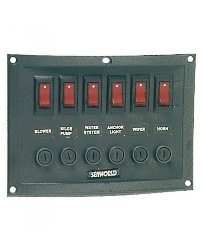 Commander Maintenant Tableau électrique Light - 6 inters horizontal - Nylon - 114 x 165 mm
