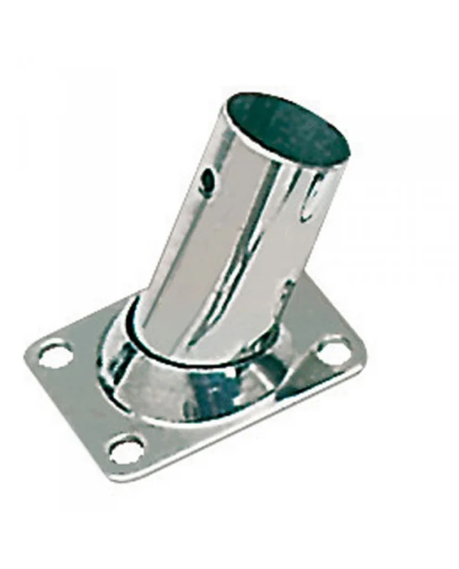Platine inox soudé rectangulaire - inclinée 60° - 22 mm Nouveauté