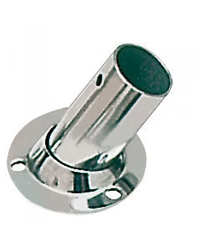 Platine inox soudée ronde - 25 mm - inclinée 60° Achat Immédiat