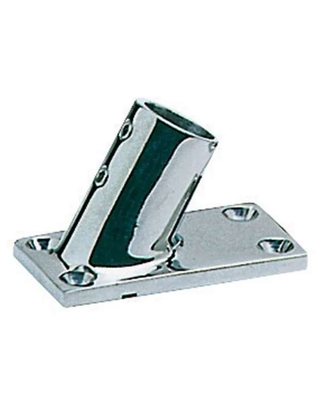 Vente Directe Platine inox rectangle - 25 mm - inclinée 60°