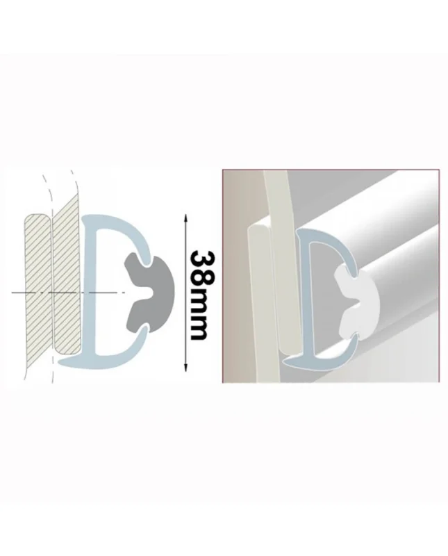 Acheter En Ligne Liston en PVC blanc 38 mm Découpes de 4m - Longueur de 4 M
