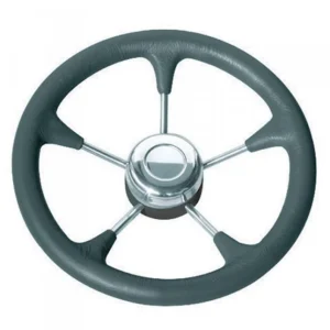 Volant polyuréthane souple-inox - Ø 350 mm - noir Haute Qualité