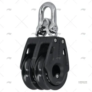 POULIE CONTROL 40mm DOUBLE NOIRE LEWMAR Quantité Limitée
